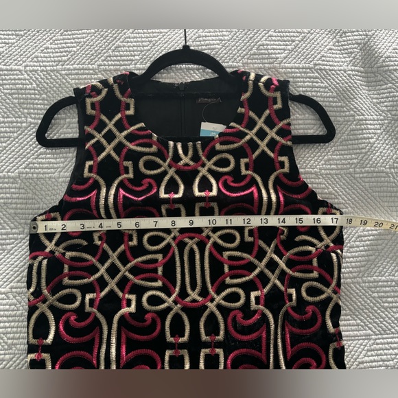 J. Mclaughlin Neo Beltmore Embroidered Freja Velvet Shift Dress - Picture 4 of 7